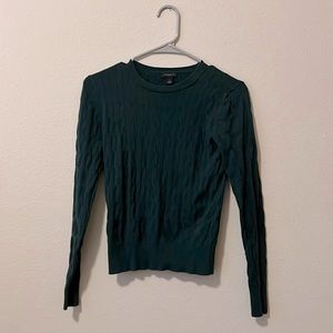 Sophisticated emerald Ann Taylor Factory cable knit sweater